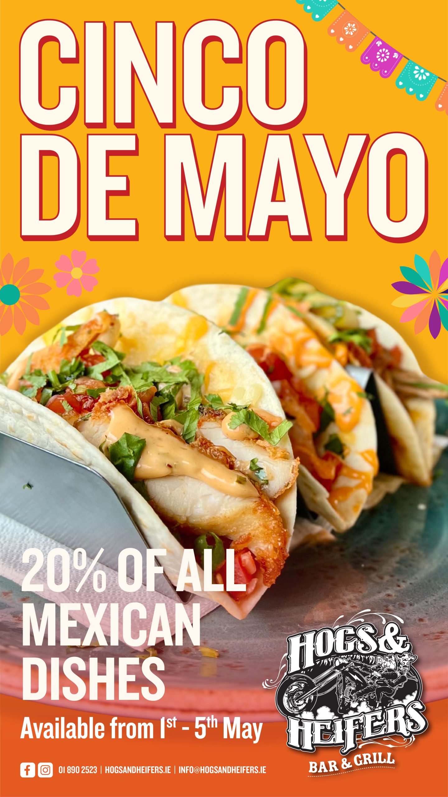 Cinco De Mayo 20% Off All Mexican Dishes - 1st - 5th May