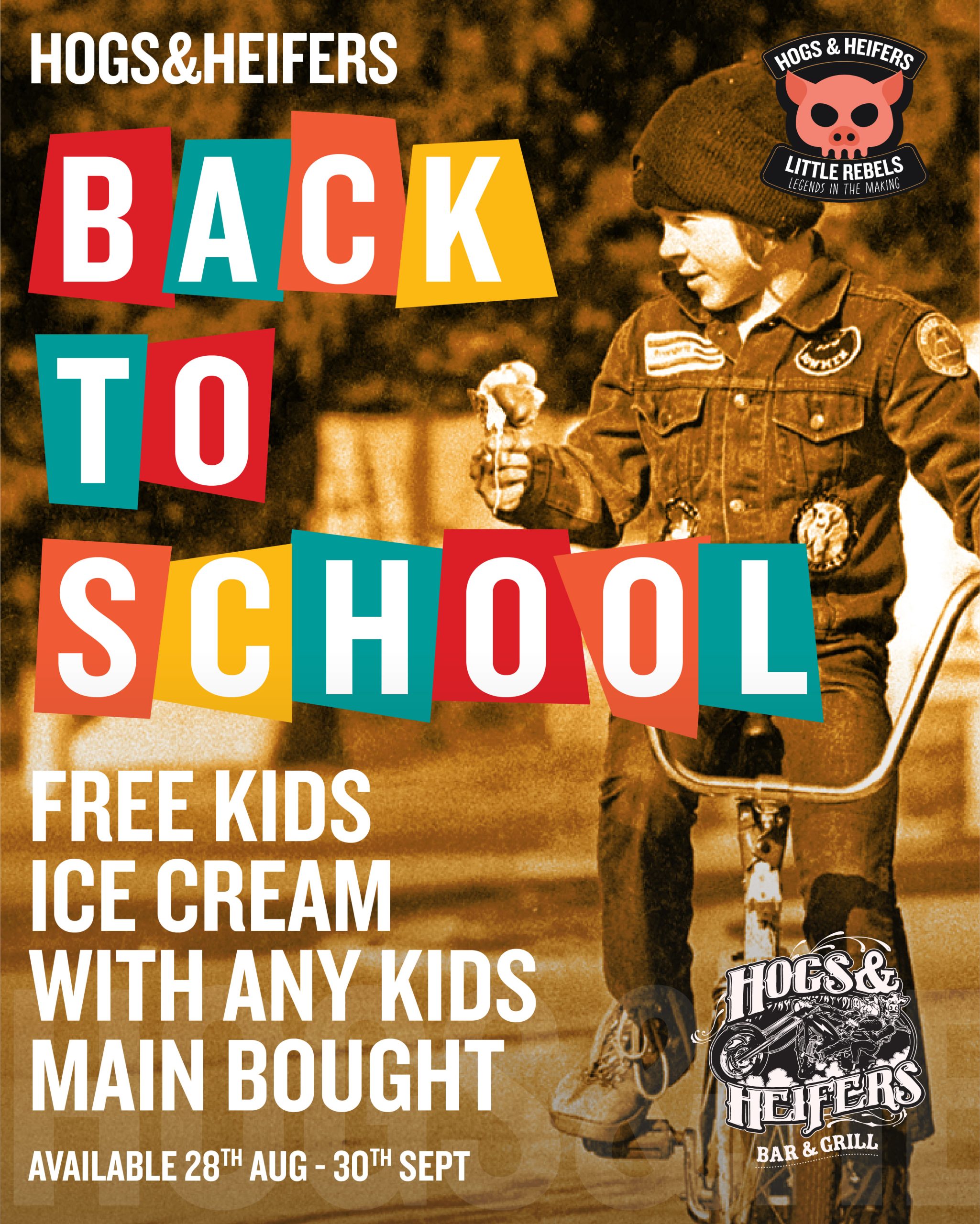 Hogs and Heifers Back To School Free Kids Ice Crea,