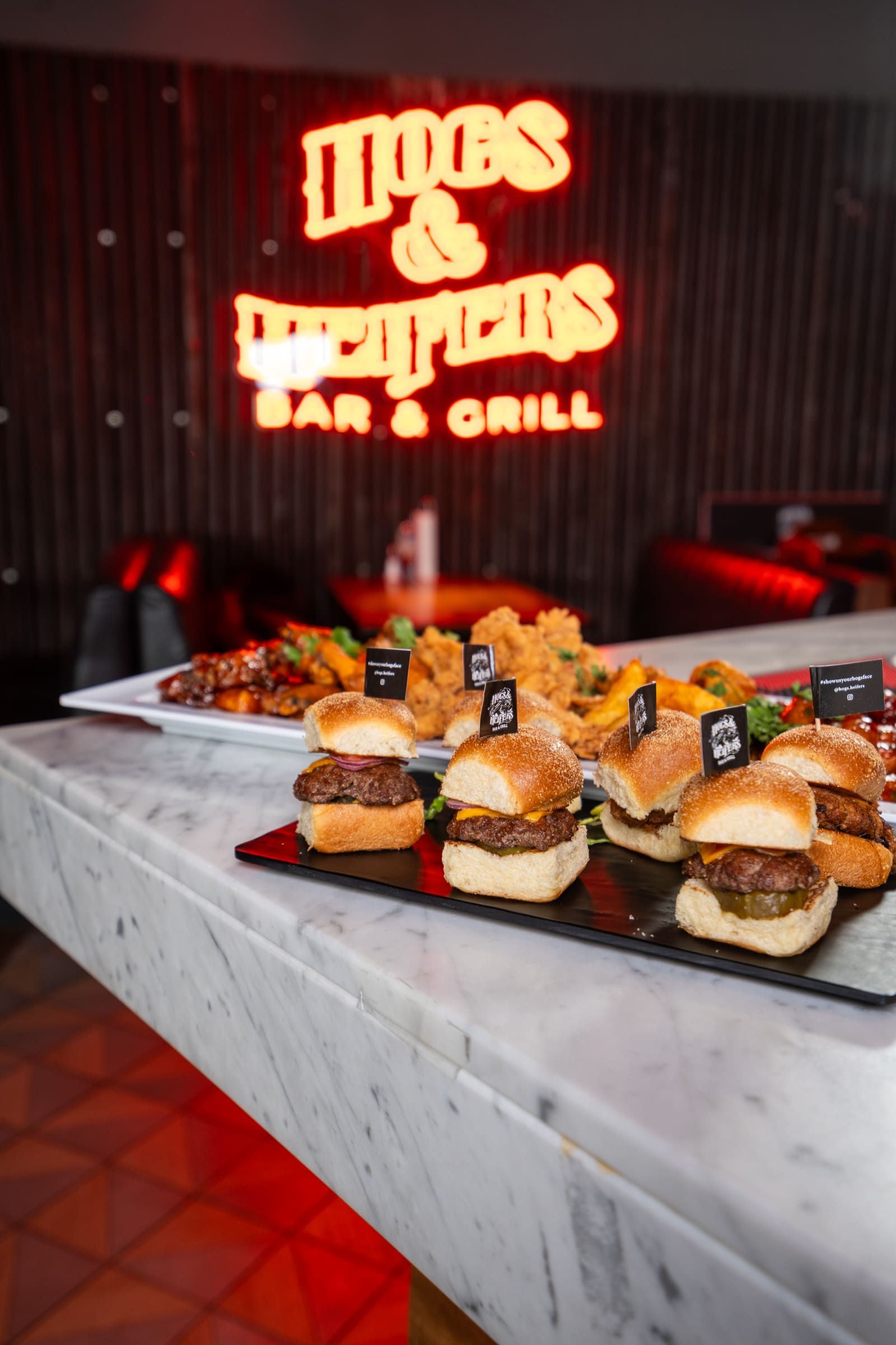 Burger sliders and finger food for private events at Hogs & Heifers Liffey Valley